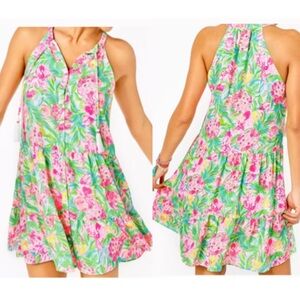 NWT Womens Lilly Pulitzer Carolane Dress Resort White Pear Print XS